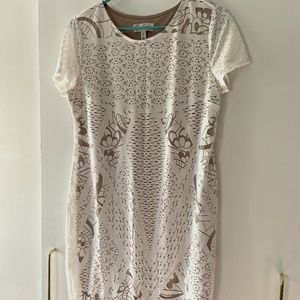 JESSICA SIMPSON:  White Laser-Cut Dress